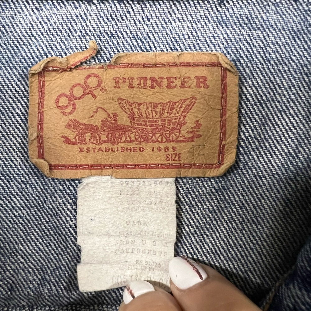 GAP PIONEER 80s Vintage Jean Denim Jacket, Four Pockets, Men's Size 42 - Picture 7 of 9